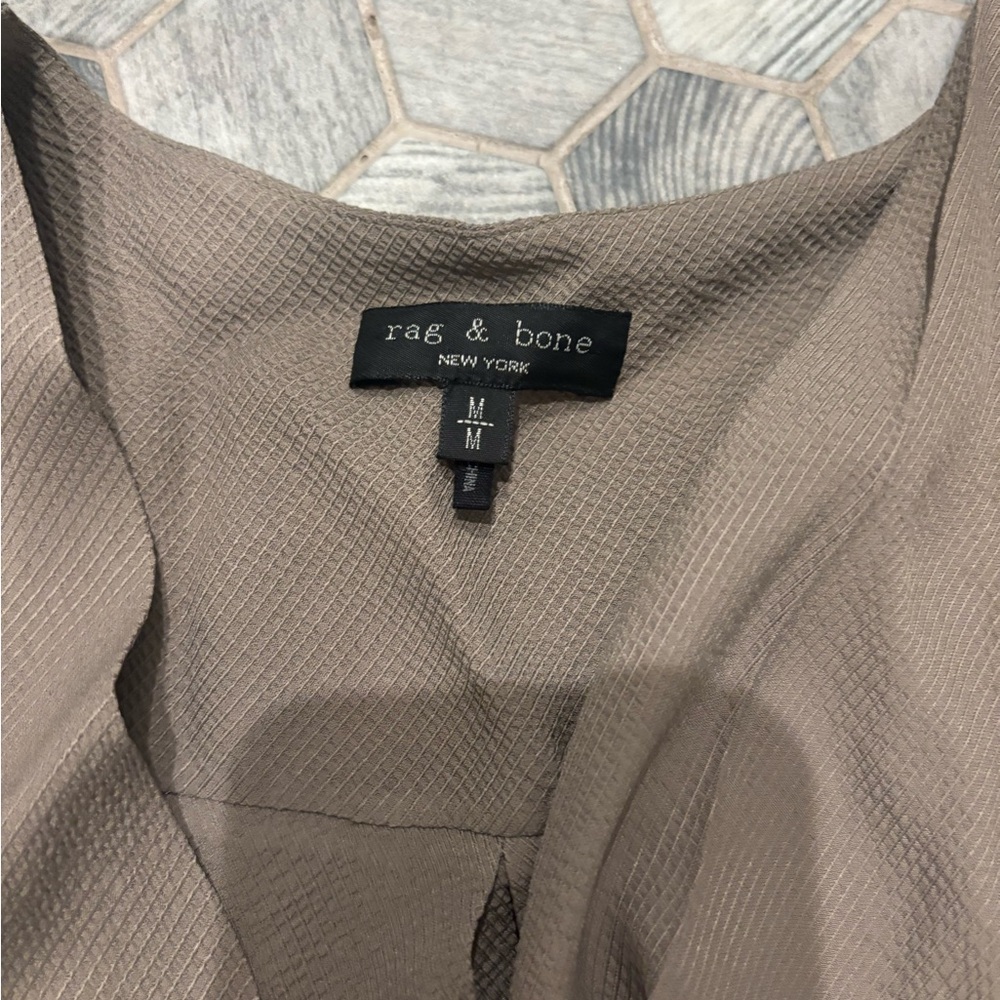 Rag & Bone Olive V-Neck Wrap Blouse - Picture 3 of 5